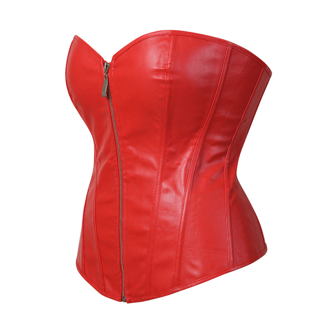 Bodied faux leather corset