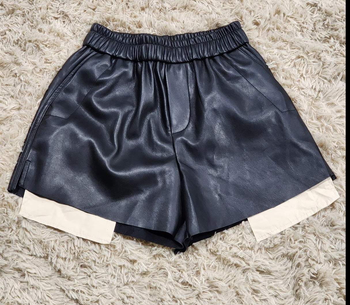 Baby It's Cold Outside faux leather shorts
