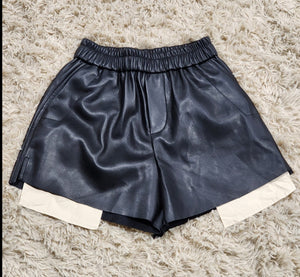 Baby It's Cold Outside faux leather shorts