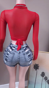 Caked Up cutoff shorts