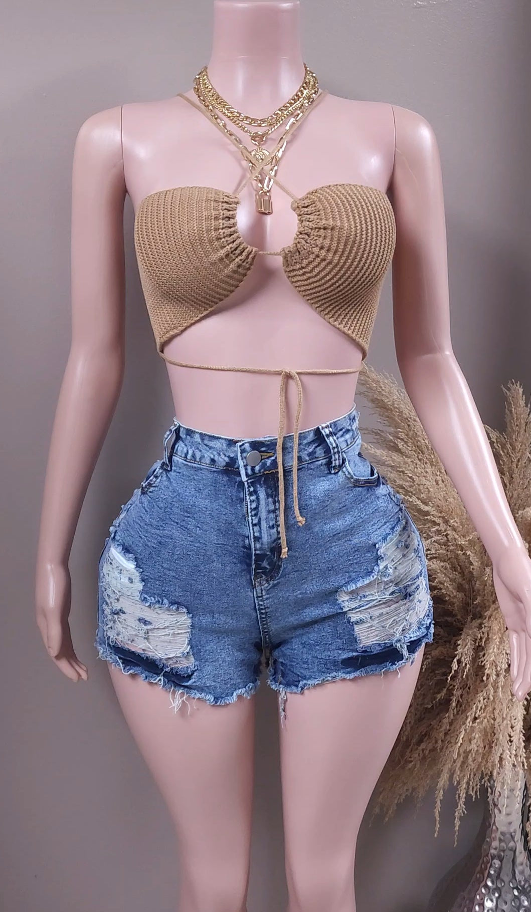 Caked Up cutoff shorts