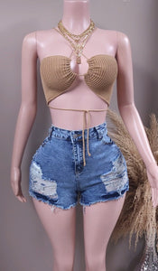 Caked Up cutoff shorts