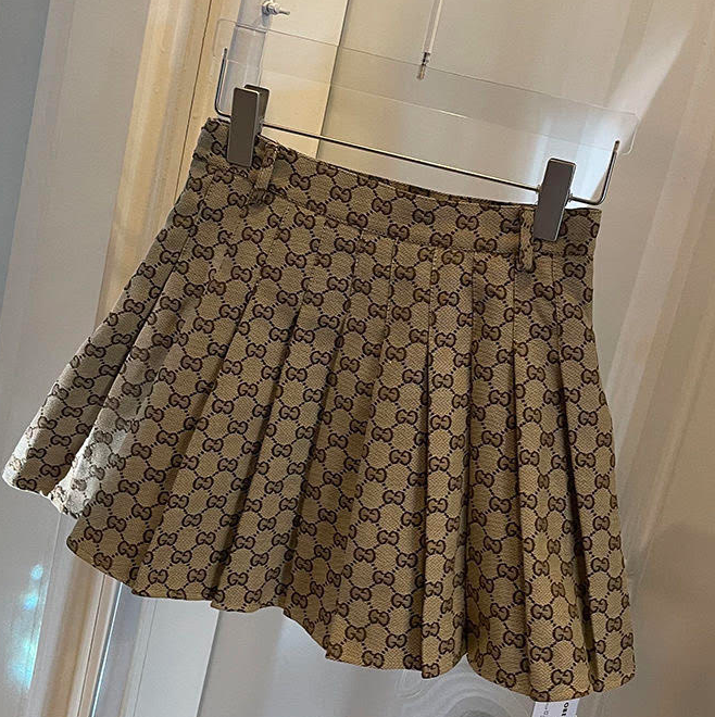 GG pleated mini skirt