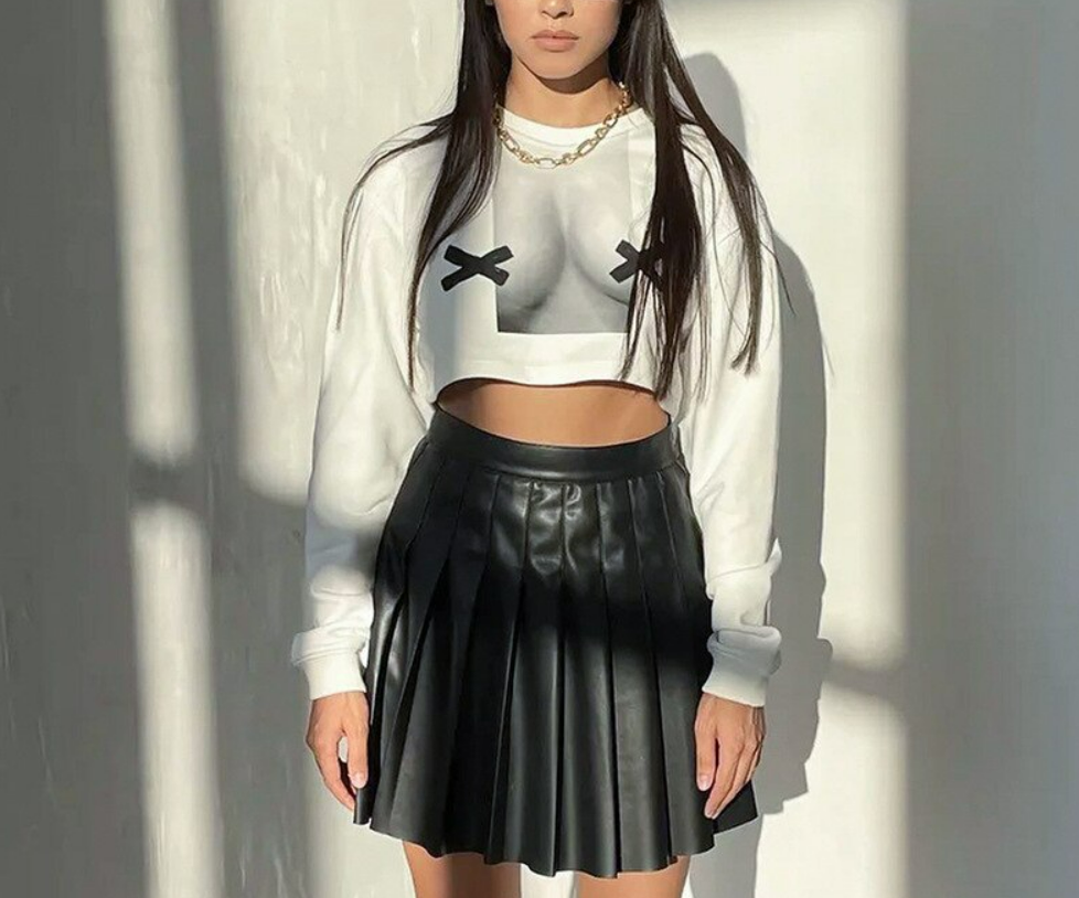 Issues cropped sweater